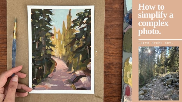 How To Simplify a Painting Using a Reference - Loose Acrylic Painting