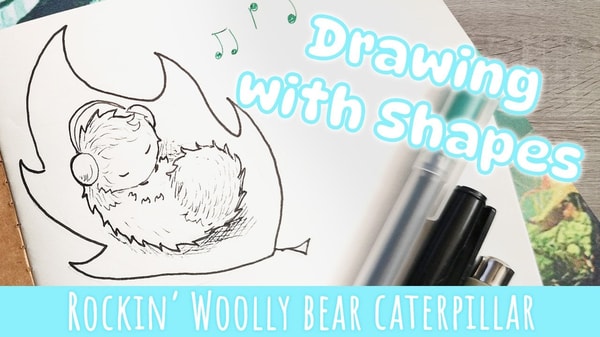 Learn to Draw with Shapes: Doodle a Rockin' Woolly Bear Caterpillar simply and easily!