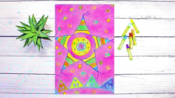 Art Lesson for Kids & Beginners: Drawing and Watercolor Painting a Festive Pinata