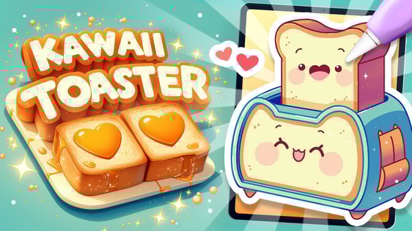 Bready or Not: Drawing a Kawaii Toaster with Toast in Procreate