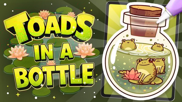 Toad-ally Adorable: Drawing Cute Toads in a Bottle in Procreate