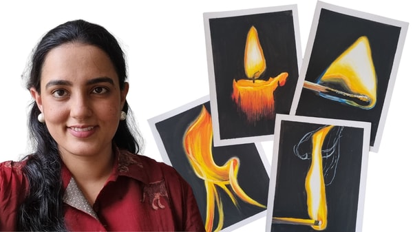 Painting Fire with Gouache: Learn to Paint a Flame, Candle & Matchstick Step-by-Step