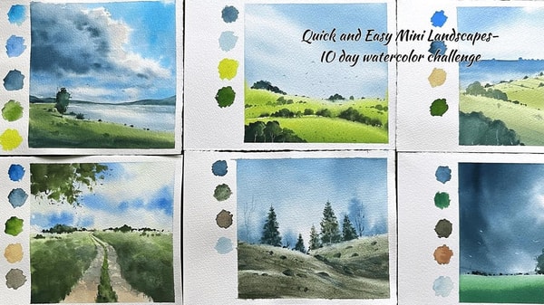 10-Day Watercolor Challenge: Learn to Paint Quick and Easy Mini Landscapes