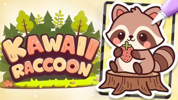 Berry Mischief: Draw a Cute Raccoon in Procreate