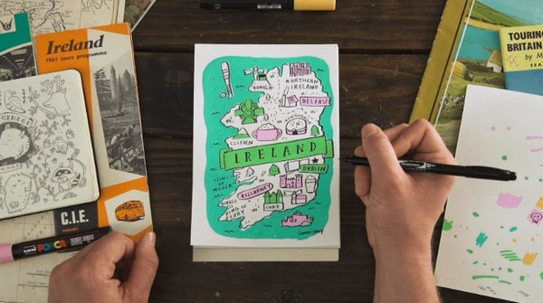 Sketchbook Illustration: Draw a Personal, Colorful Travel Map