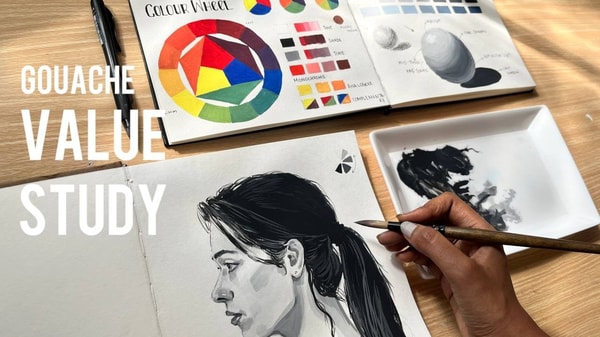 Mastering Portraits with Gouache: A Beginner's Value Study