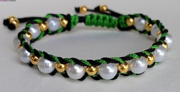 DIY Macramé Bracelet with Pearls & Gold Beads: Elegant Handmade Jewelry