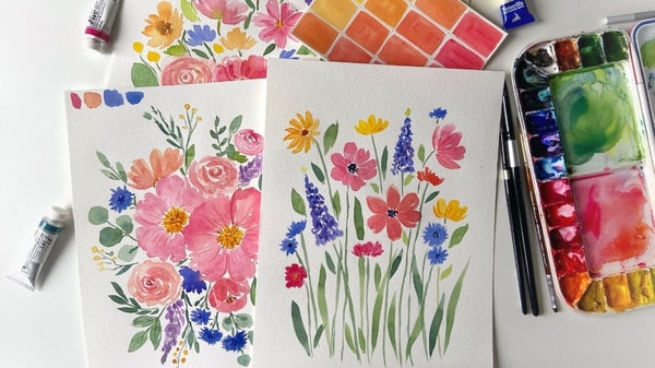 Watercolor Wildflower Meadow: Loose & Expressive Painting