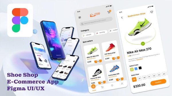 Figma UI/UX: Design a Complete Shoe Shop E-Commerce App Project with Advanced Prototyping