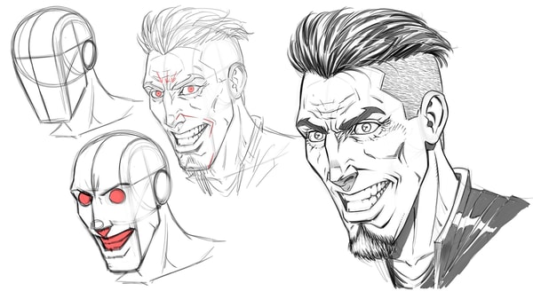 How to Draw Expressions - The Evil Grin - Comic Character Design Class