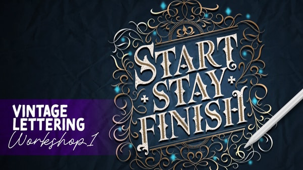 Vintage Lettering in Procreate: Serif Quote & Ornate Frame