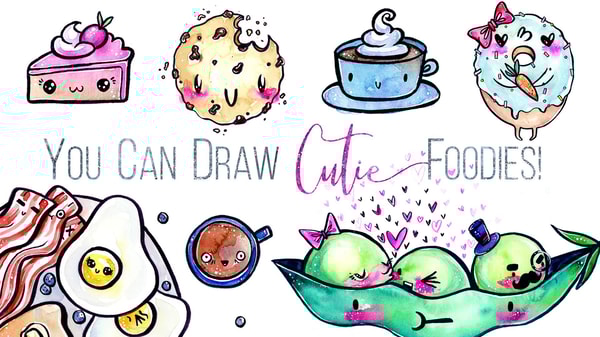 You Can Draw Cute Foods! In 2 Simple Steps / Learn Drawing for Beginners