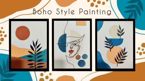 6 Days of Boho Style Painting Using a Neutral Color Palette and Easy Painting Techniques