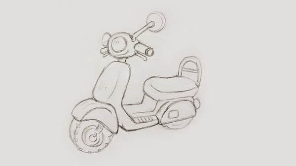 Pencil Drawing Vehicles with Perspective