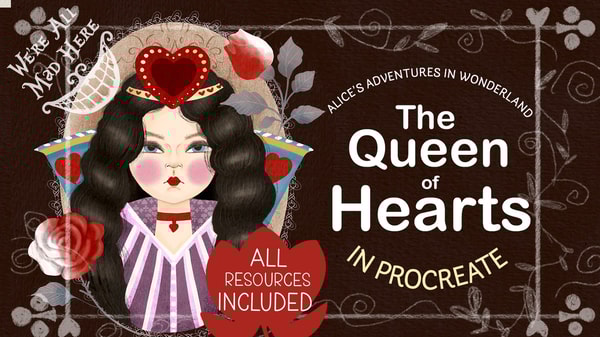 Alice's Adventures: The Queen of Hearts In Procreate