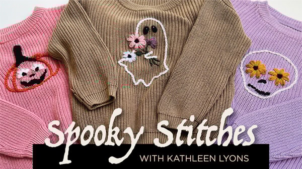 Stitch Spooky Keepsakes: Hand Embroidery with Yarn for Knit Sweaters