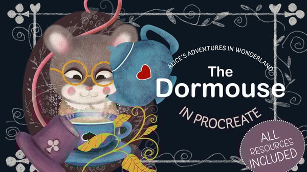 Paint the Dormouse from Alice In Wonderland in Procreate with me!