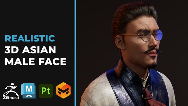 REALISTIC 3D ASIAN MALE FACE