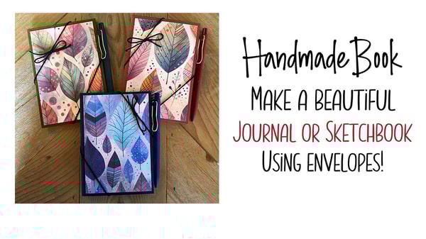 Handmade Book with Pockets - Journal or Watercolor Sketchbook - Created with Envelopes