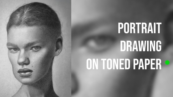 Portrait Drawing on Toned Paper