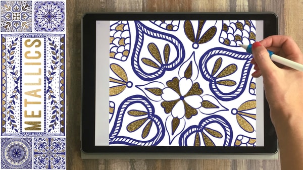 Metallics on Your iPad in Procreate: Glitter, Sparkle, Shimmer + Free Metallic Textures and Brushes