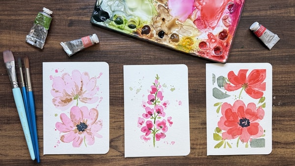 Flowers for Self-Care: How to Create Easy Watercolor Floral Cards