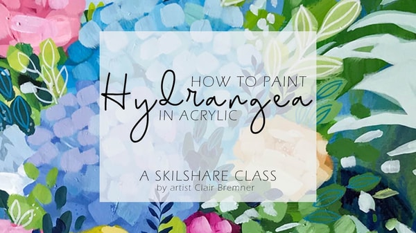 How to paint Hydrangea in acrylic with Clair Bremner