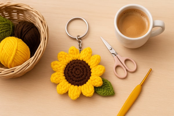 Crochet a Sunflower Keychain: Cute & Easy Project for Beginners