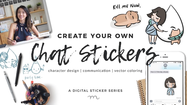 Make Your Own Chat Stickers! A Character Design and Vector Coloring Exercise