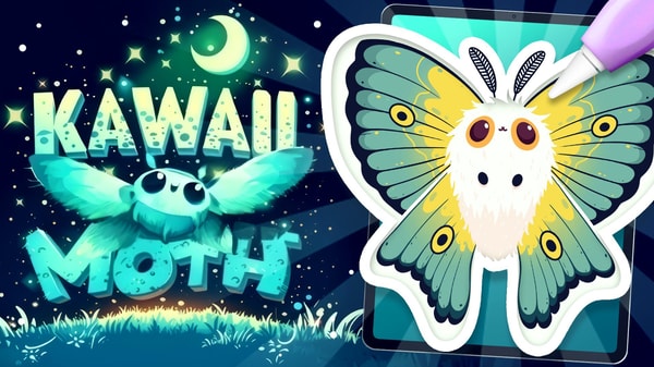 Glow Big or Glow Home: Draw a Cute Moth Character in Procreate