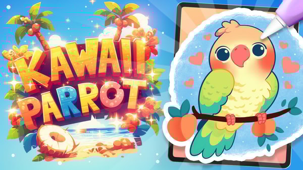 Feather Weather: Drawing a Cute Kawaii Parrot in Procreate