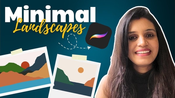 Learn to draw Minimal Landscapes on Procreate | for Beginners