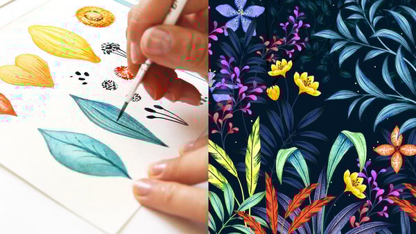 Botanical Scenes in Photoshop: Incorporating Watercolor Into Digital Design