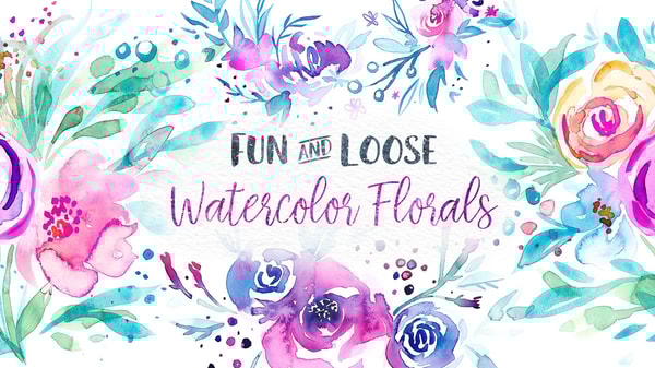 Fun & Loose Watercolor Florals, Leaves, & Butterflies / Beginner Level Tutorial