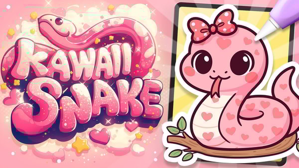 Pretty in Pink: Draw a Cute Snake in Procreate