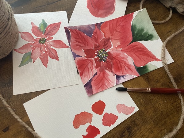 Holiday Magic: Paint an Easy and Loose Watercolor Poinsettia Flower