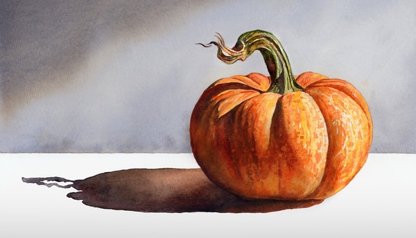 Watercolour Still Life: Paint a Glowing Pumpkin with Shape, Light and Magic