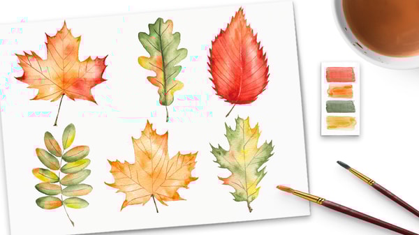 Painting Watercolor Autumn Leaves: 6 Easy Fall Art Projects