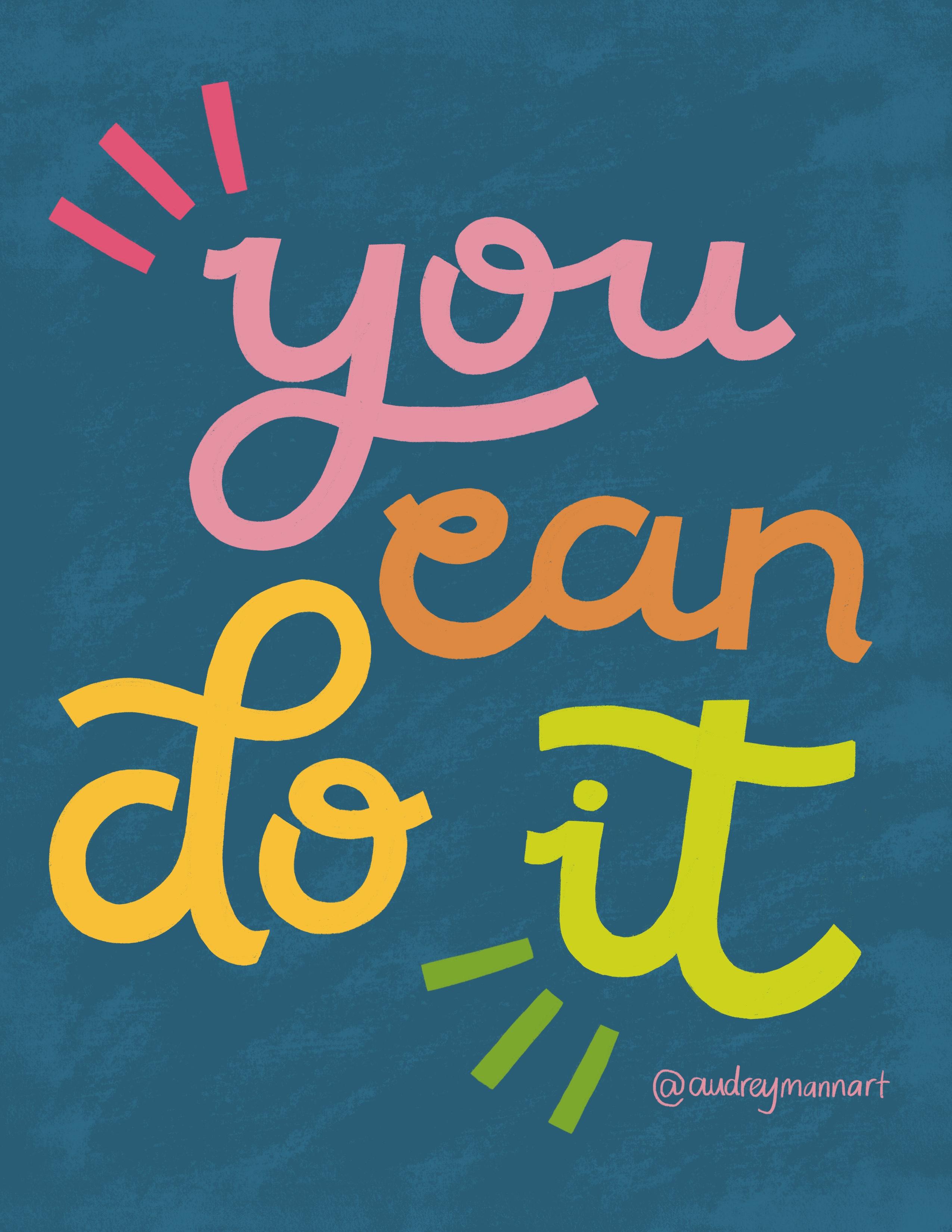 Chunky Cursive Hand Lettering In Procreate: Create An Inspirational Art Print 2 24cd5f3e