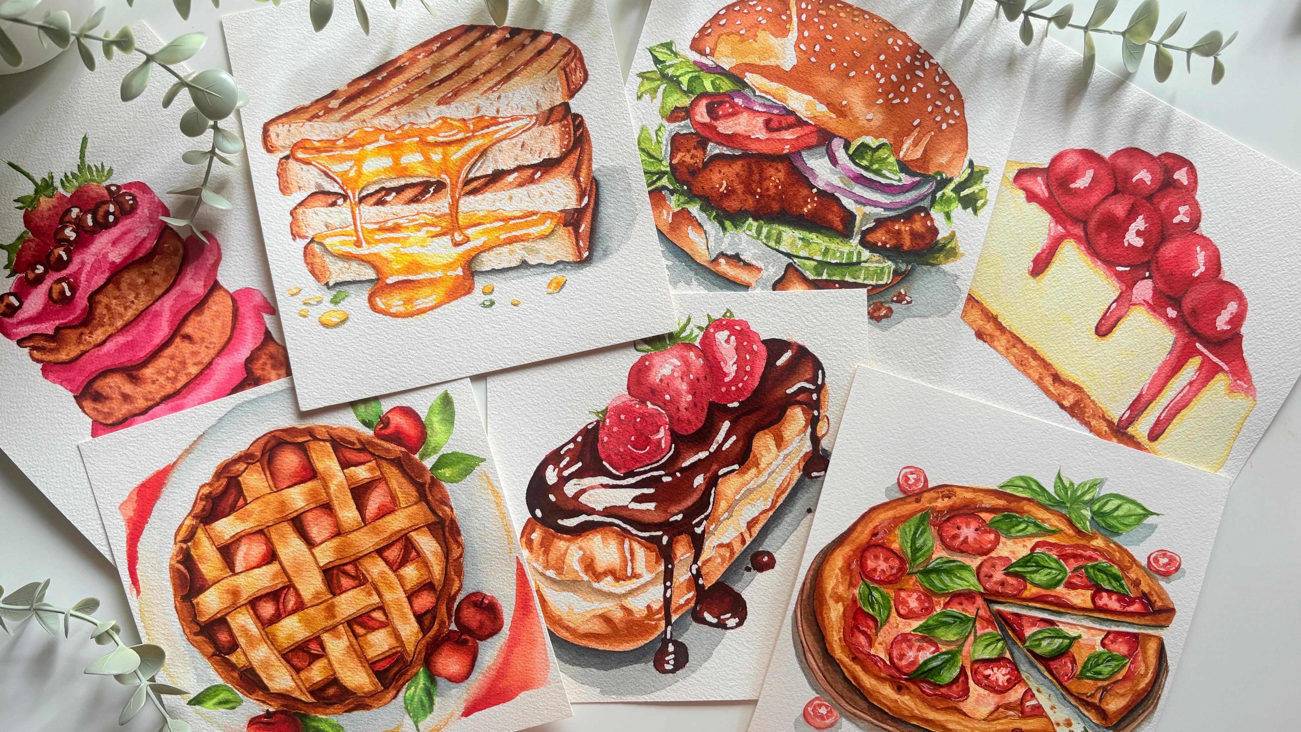 Desafío de 7 días de acuarela: 7 días de ilustración realista de alimentos  en acuarela | Manohari Muralidharan | Skillshare, image size:4160x2340