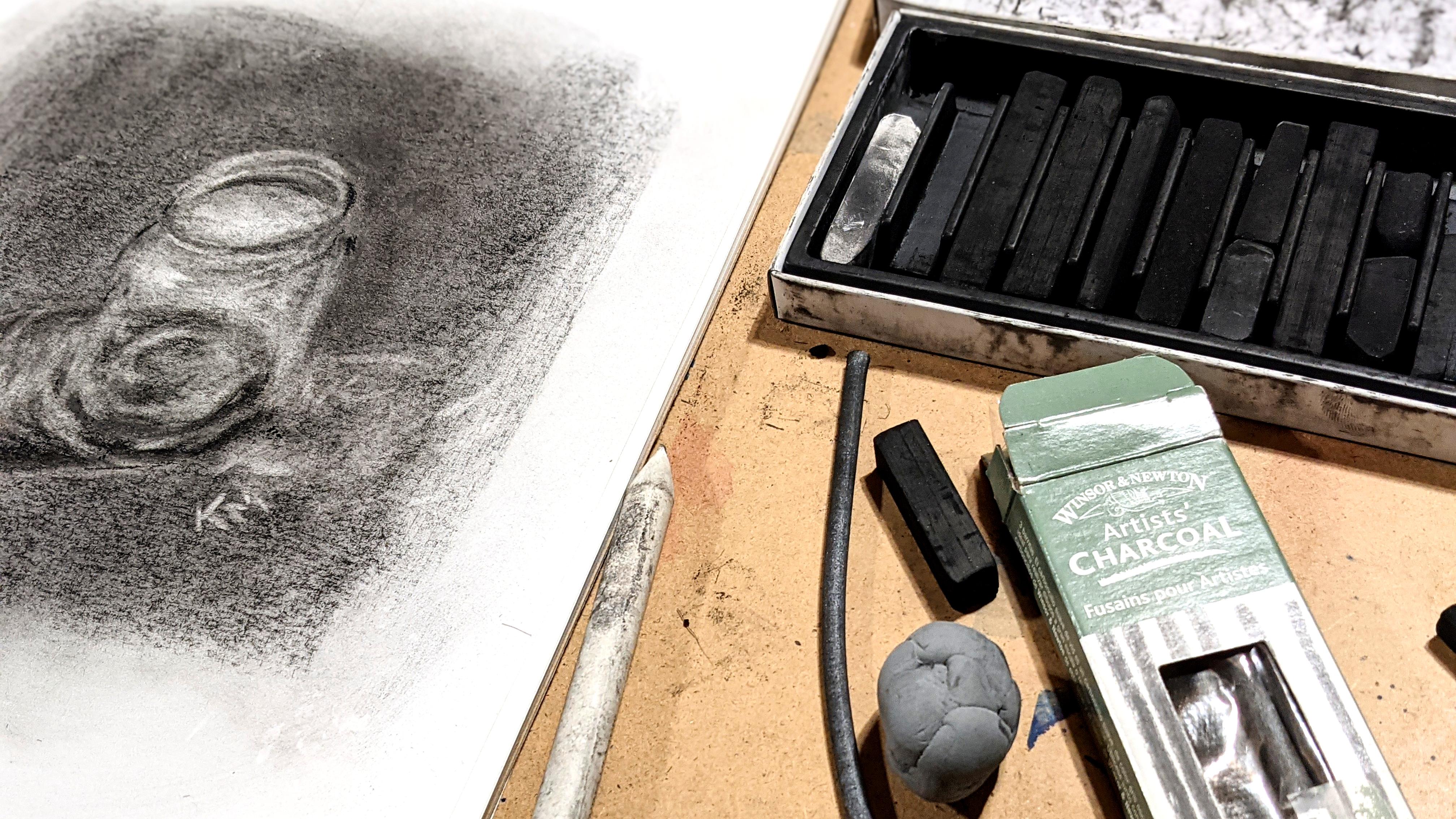 charcoal drawing objects