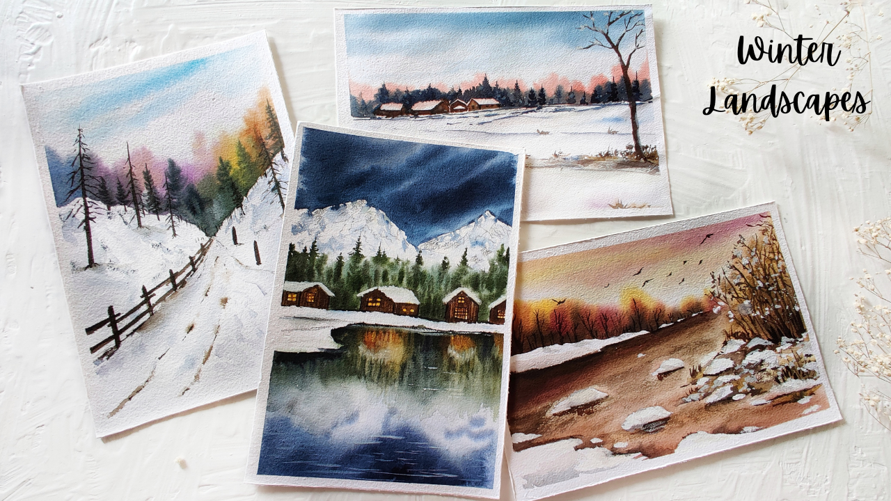 Watercolor Winter Landscapes Learn To Paint Snowy Landscape In   3e784d8e 