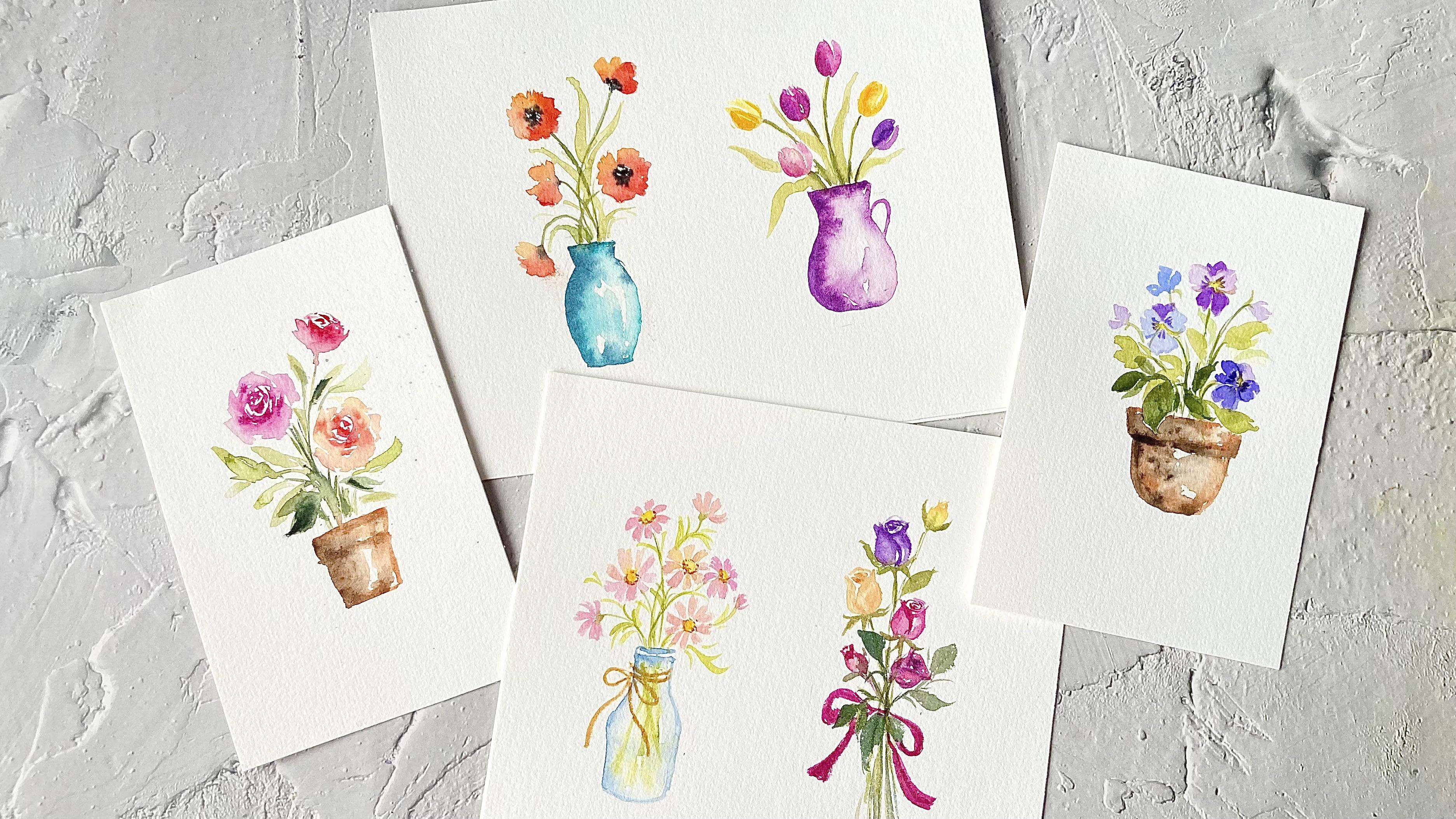 Mini Watercolor Florals 6 Floral Projects In Charming Vases & Pots