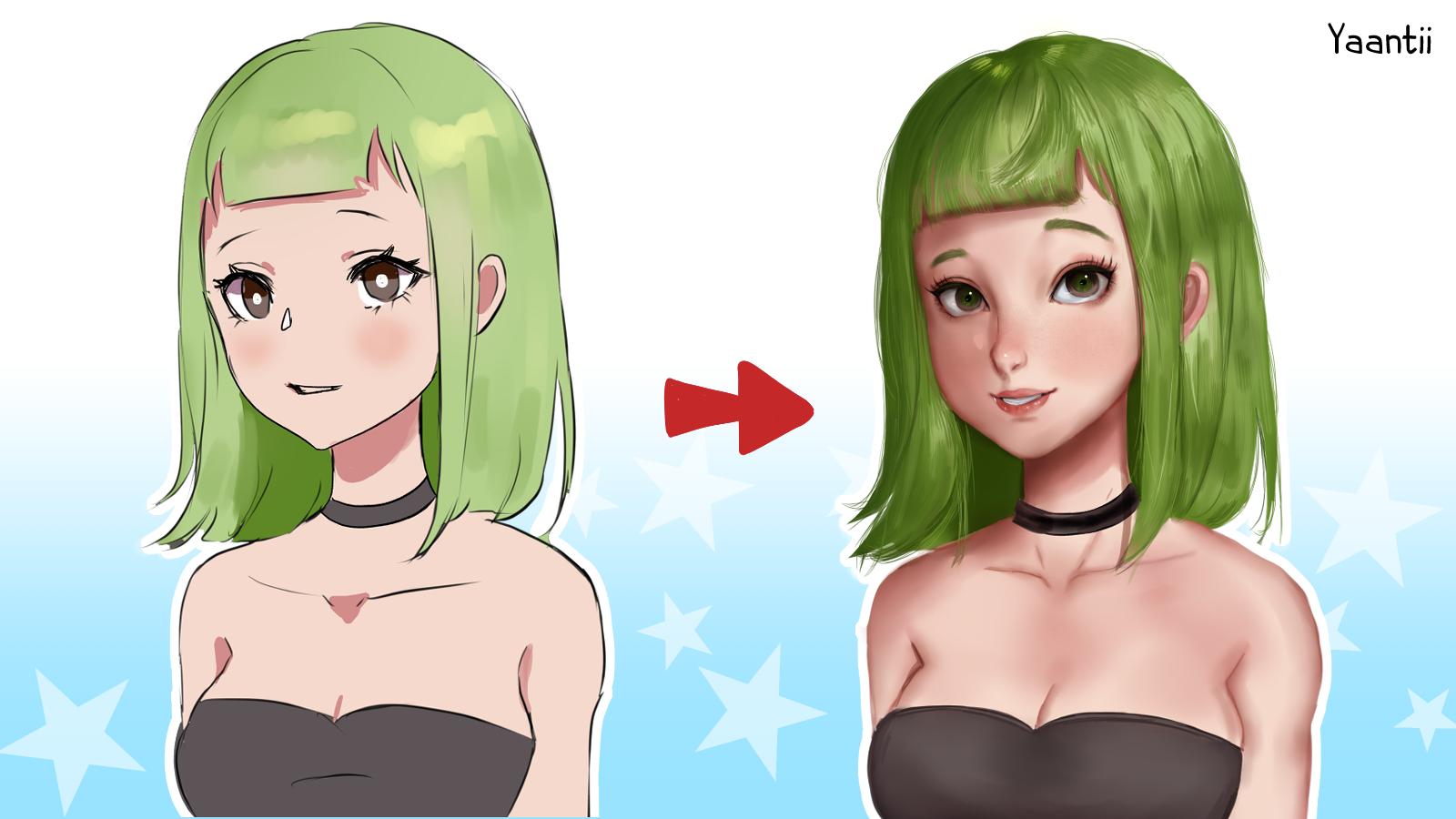 Featured image of post How To Draw Semi Realistic Anime Hair Just you have the intention and patien