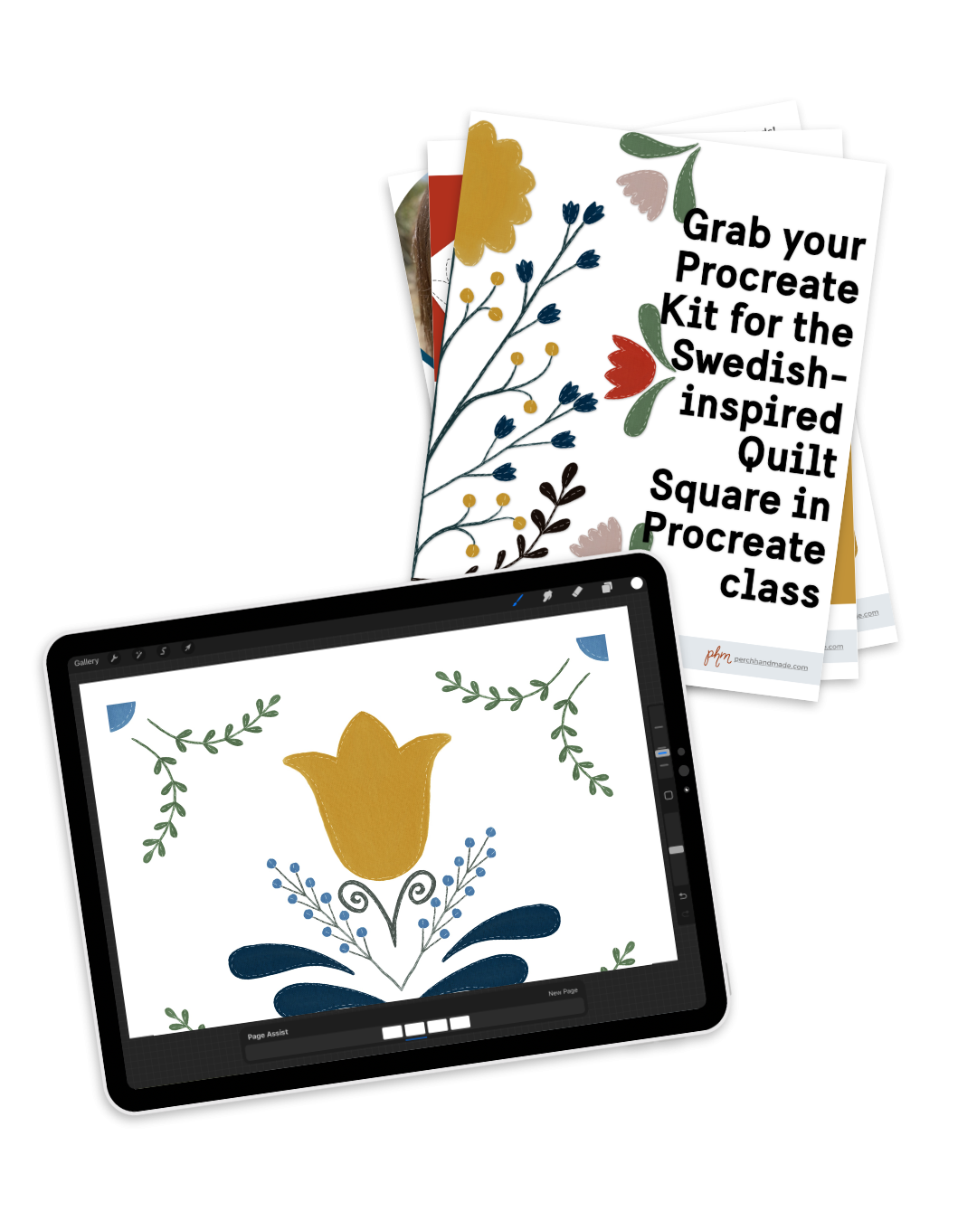 SwedishInspired Quilt Square in Procreate Katie Simmons Skillshare