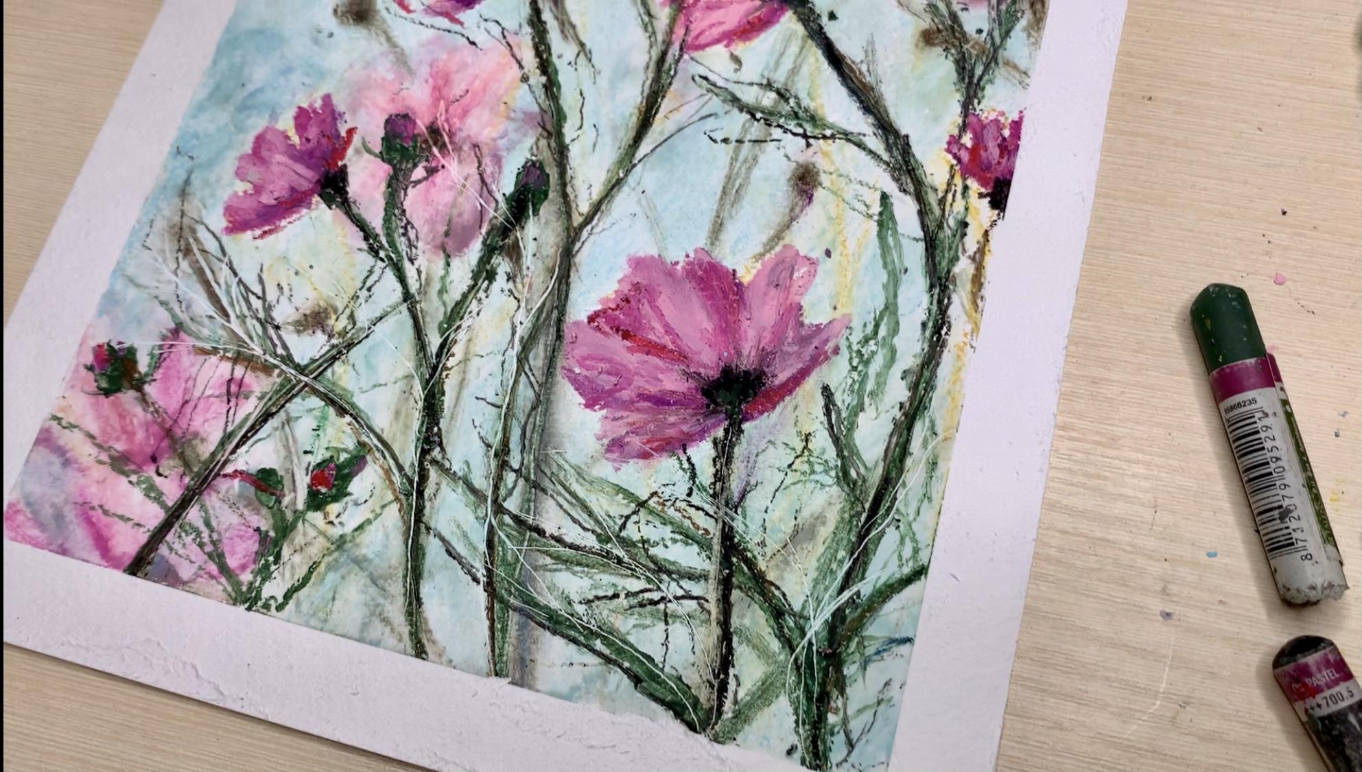 Oil Pastel Flower Drawings - How To Draw Pretty Flowers