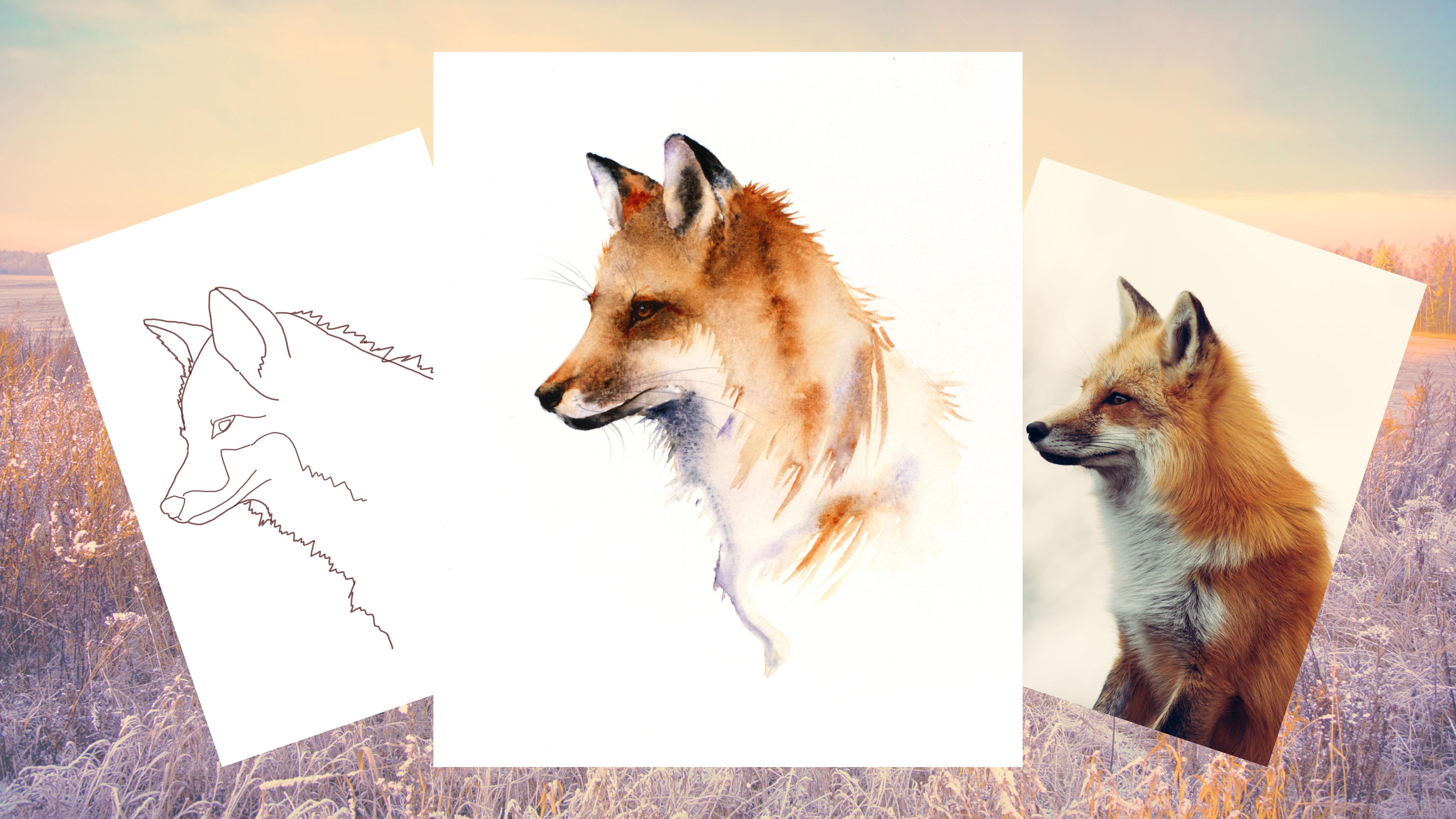 图片[2]-【ai精翻】狐狸先生：简·戴维斯的自由流动水彩大师班-爱画画的卷心菜