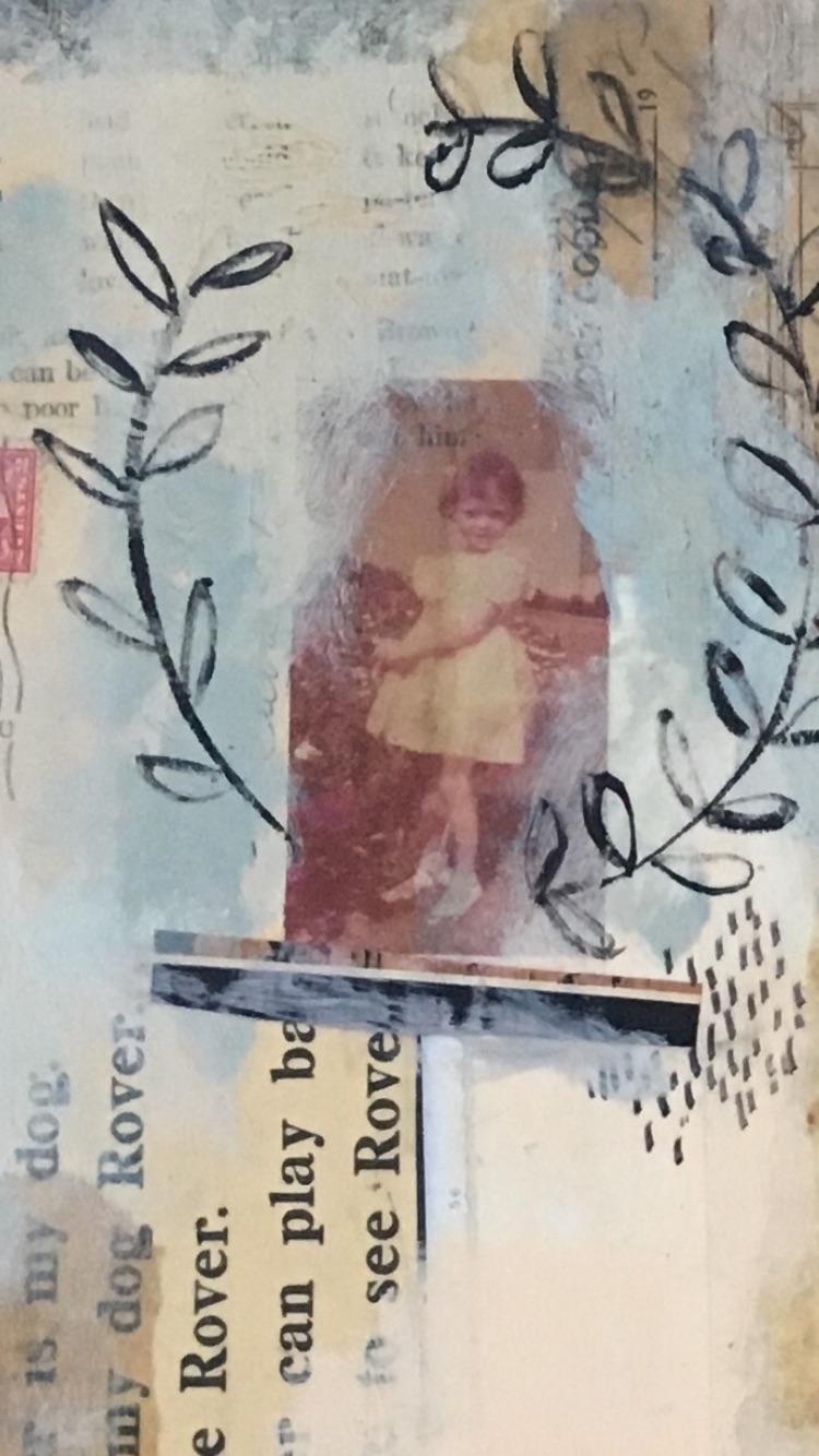 Create a mixed media painting with transfers, monoprints, and altered