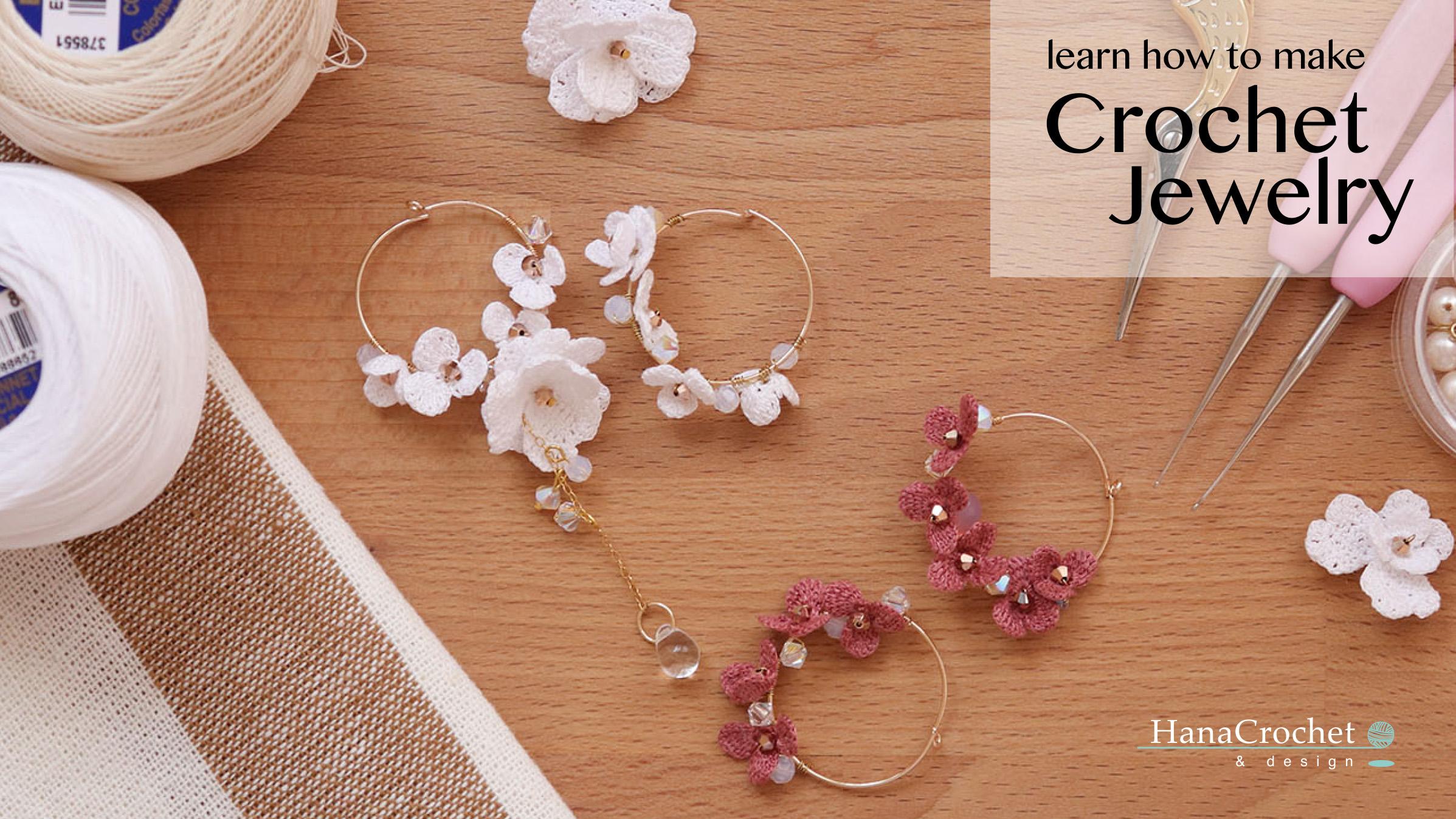 how to make crochet flower earrings jewelry crochet design - make your