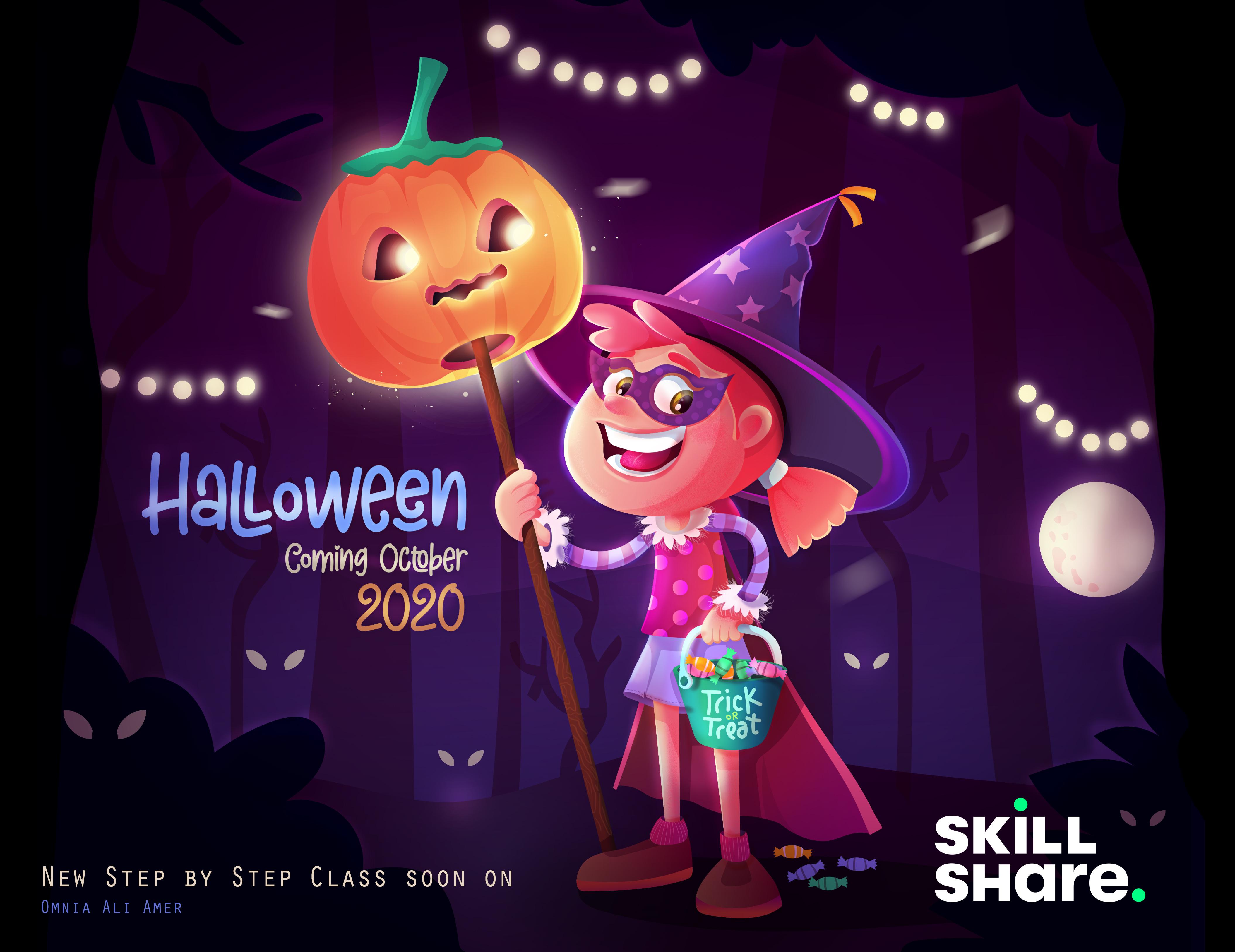 Create A Halloween Cartoon Scene From Scratch ! With Adobe Illustrator ...